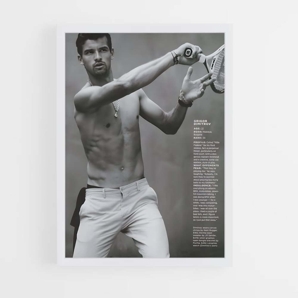 Poster Grigor dimitrov éclatants – affiche Tennis (vue 3)